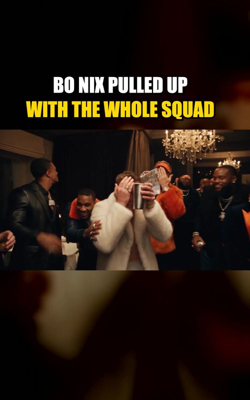 Cover of @gridirongags's TikTok video: Bo Nix pulled up with the whole squad 💎 #nfl #broncos #bonix #burningbridges #drake