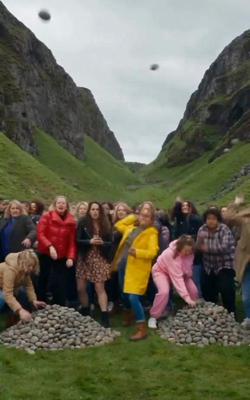 Cover of @segunstone's TikTok video: Use their stones to build a castle.