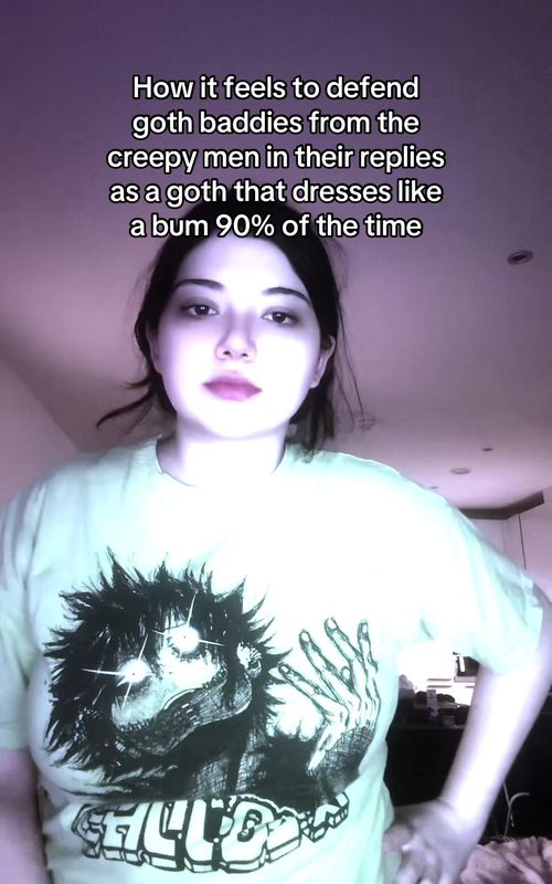Cover of @marieannbat's TikTok video: I will be your knight in shining armor 🙂‍↕️🙏 #goth #foryou #trend #alt #babybat