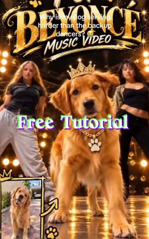 Cover of @minana4124's TikTok video: Try this template #dogtok #PetsOfTikTok #PixVerse #PixVerseCreators Dancing dog viral Beyoncé Put A Ring On It pet dance template. Just upload one photo of your