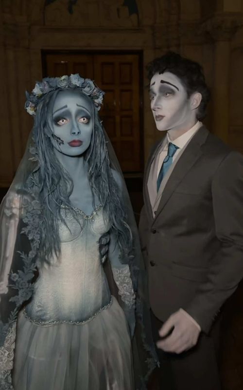 Cover of @nataliireynoldss's TikTok video: your married to me. She’s the other women #halloween #costume #costumeideas #nataliereynolds #corpsebride
