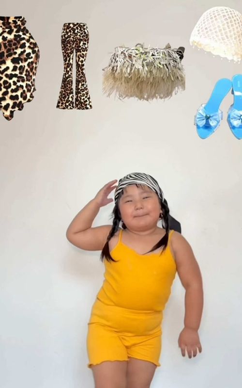 Cover of @itsjunelimbu's TikTok video: Come a little closer… 🐆✨ Serving little fashionista energy! 💃🤎 #TYLADance #TYLATrend #ToddlerFashion #FashionInspo #DanceTrend